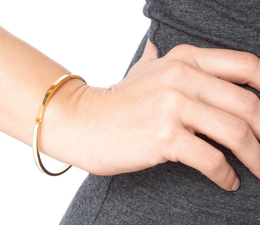 Gwen Hinge Bangle Bracelet - White