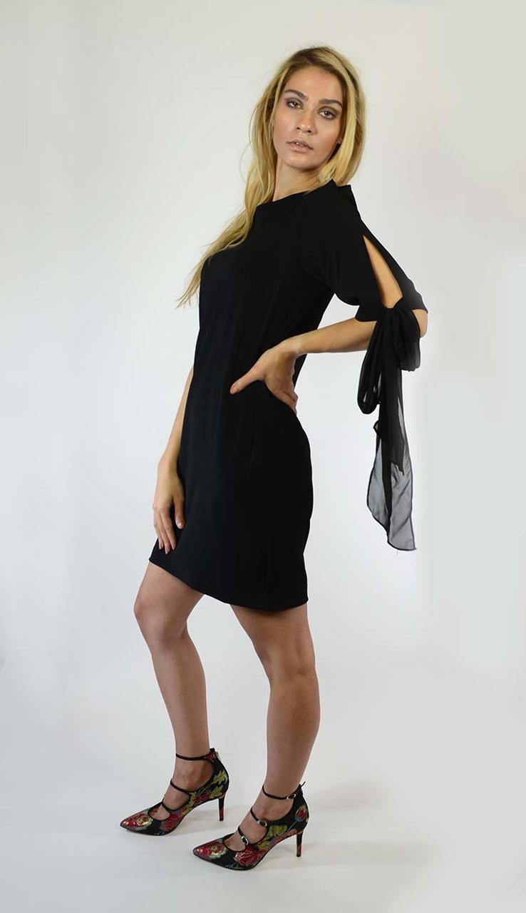 Badgley Mischka Chiffon Sack Dress - Black