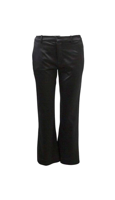 Ana Cropped Silk Pants Black