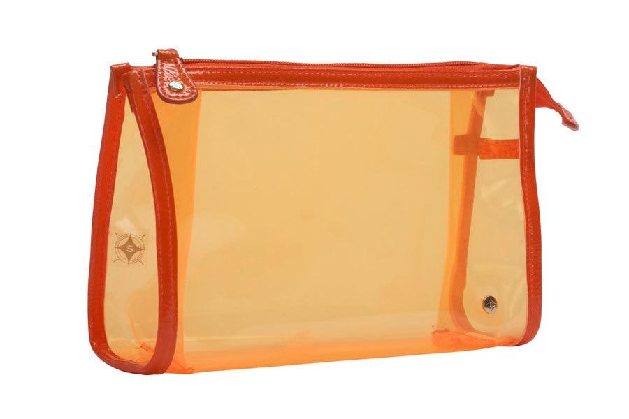 Medium Transparent Orange Zip Case