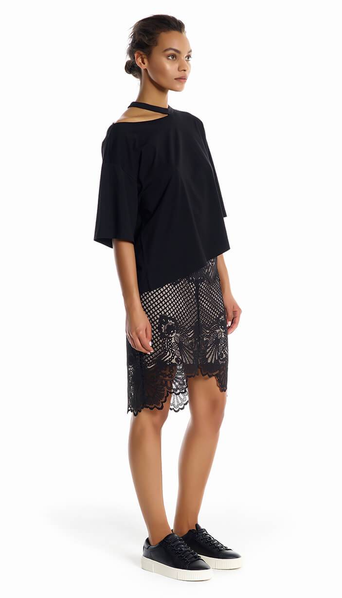 Scallop Lace Pencil Skirt