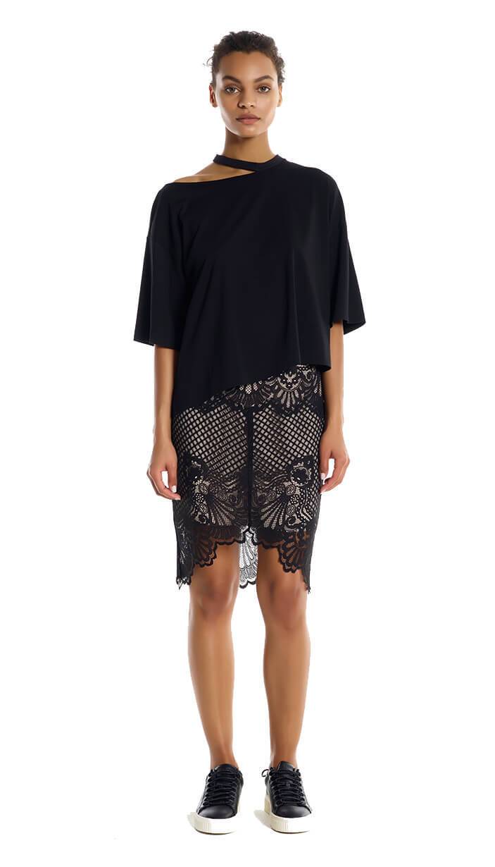Scallop Lace Pencil Skirt
