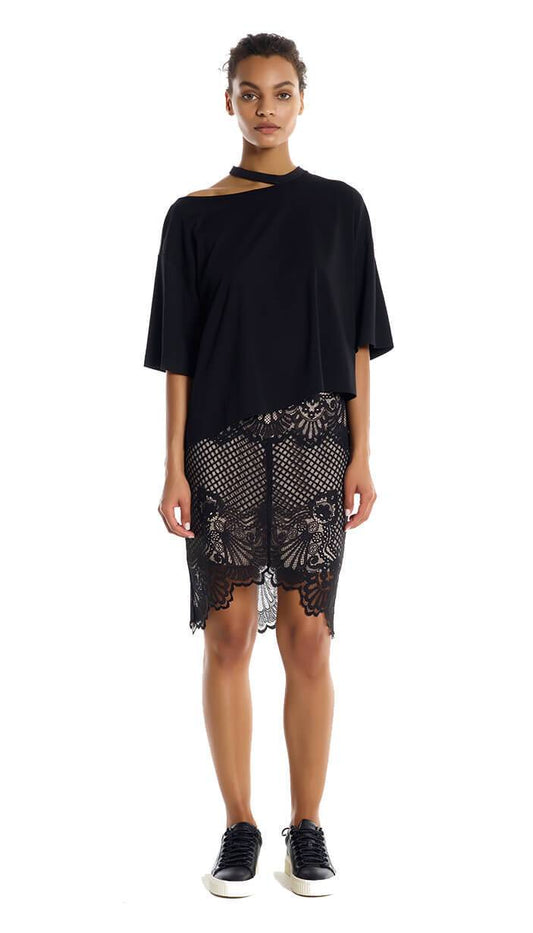 Scallop Lace Pencil Skirt