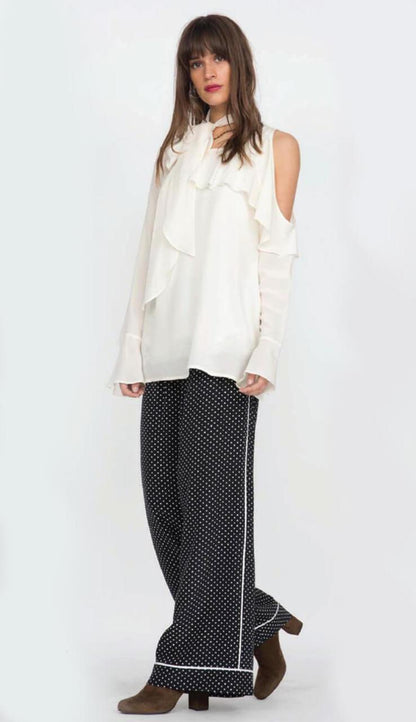 Side Ruffle Top - Eggwhite