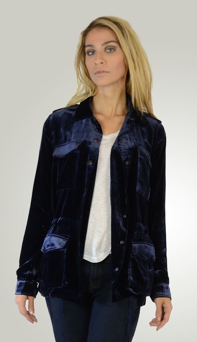 Velvet Army Jacket Navy 