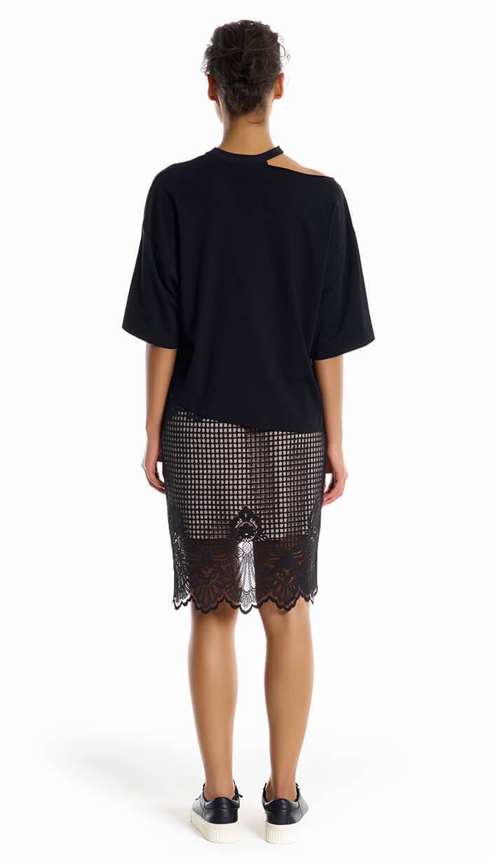 Scallop Lace Pencil Skirt