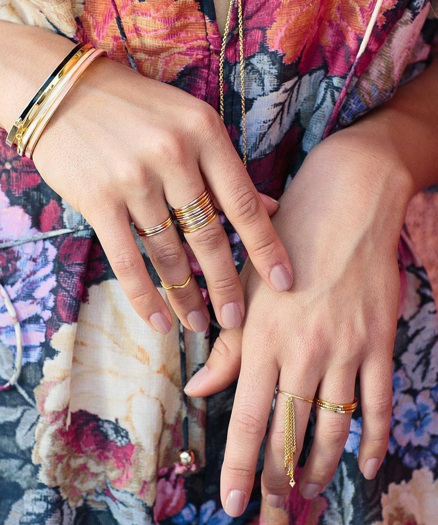 Gwen Hinge Bangle Bracelet - White