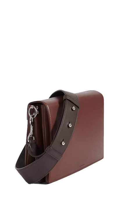 allsaints sideview of zep bag in oxblood