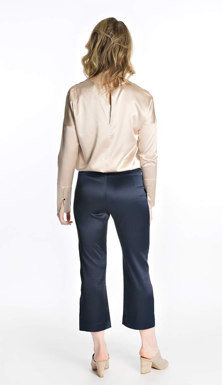 Ahlvar Gallery Ana silk pant in navy Back View