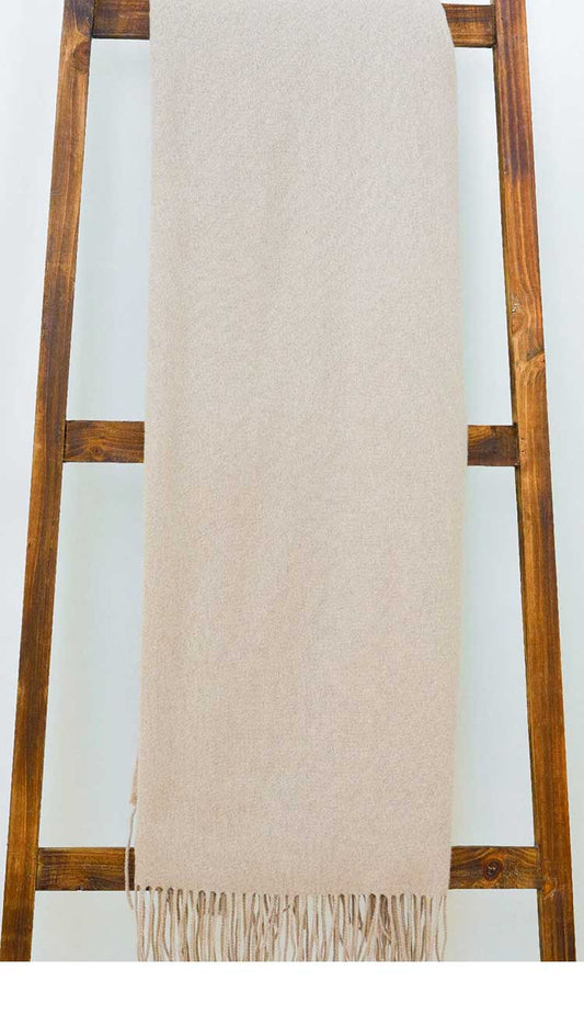 Bisque Classic Merino and Cashmere Throw - Paula & Chlo