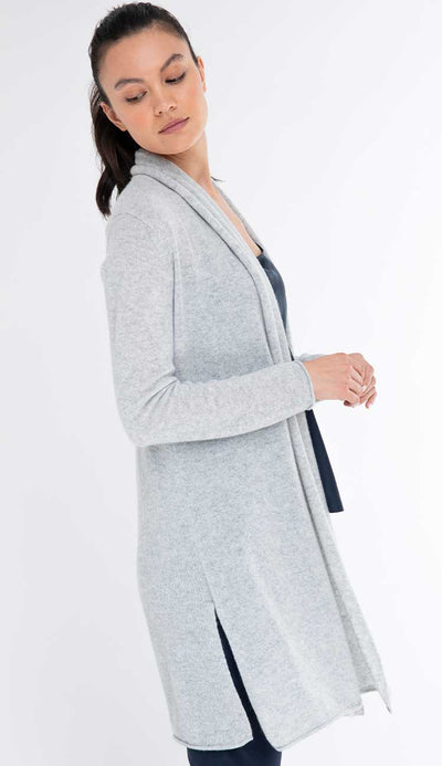 side view claudia nichole cashmere breezy duster - paula and chlo