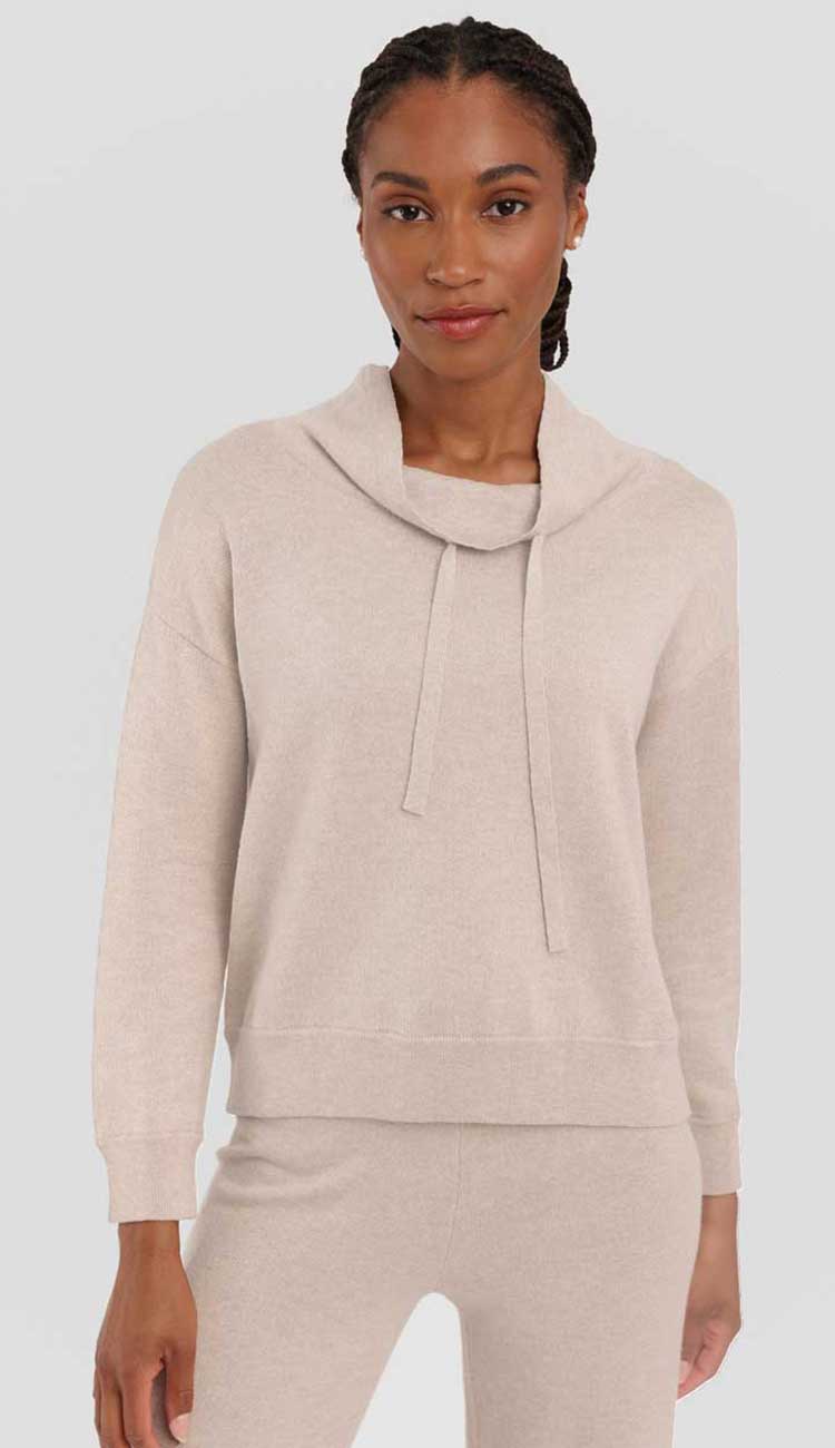 Cotton cashmere terry stitch sweatshirt by Alashan Cashmere. Perfect to wear with the matching wide leg lounge pants - Paula & Chlo