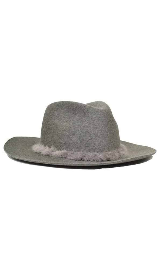 georgina relaxed fedora in heather grey