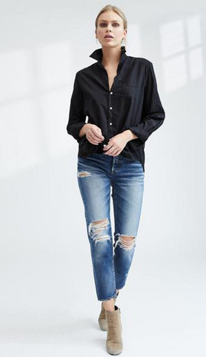 frank and eileen black poplin eileen shirt full view