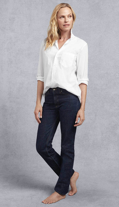 Joedy super fine poplin white button down shirt full view frank and eileen