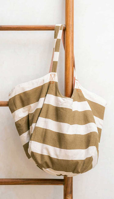 Gemini Reversible Tote Olive by Mer Sea - Paula & Chlo
