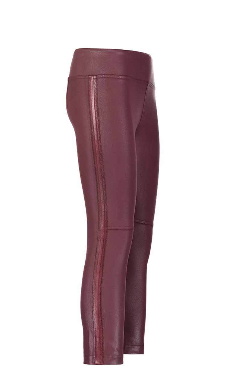 coated gemma skimmer mid-rise vegan leather by David Lerner in bordeaux side view