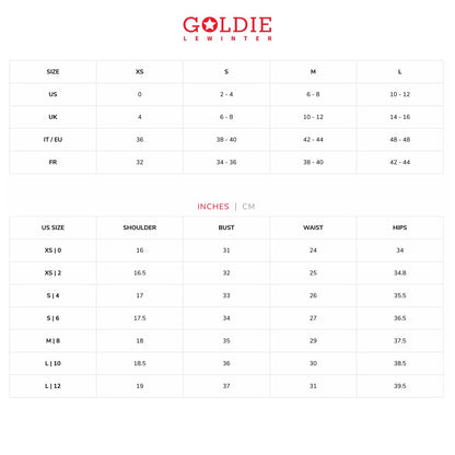 Goldie size chart 