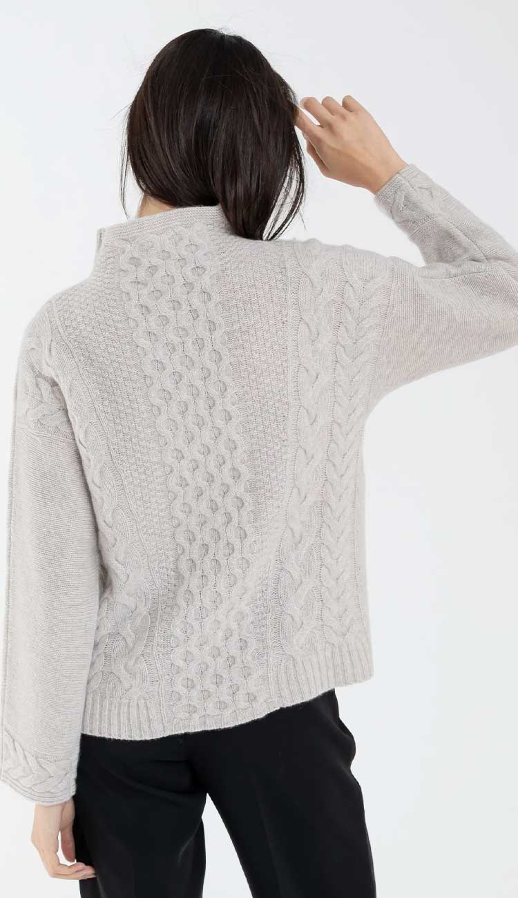 The Nell Cashmere Sweater by Alashan done in Latte - back view.