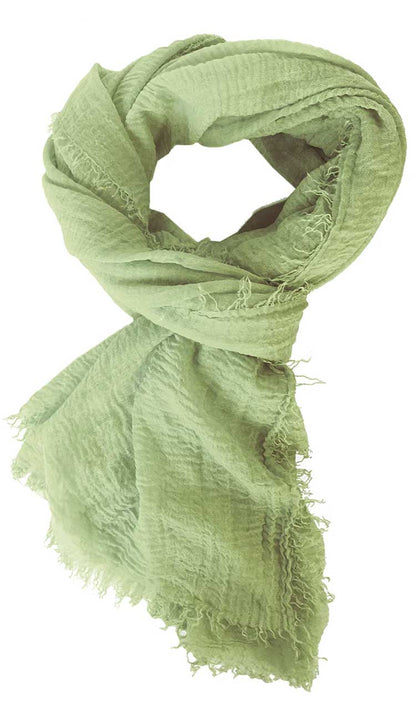boho scarf in pea pod