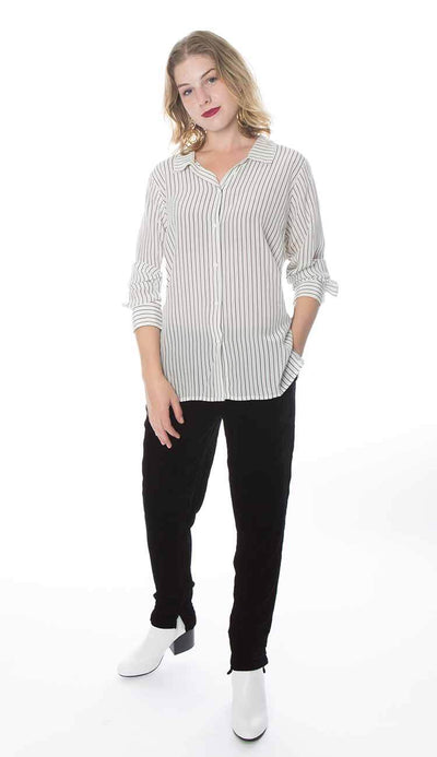 Single Stripe Shirt - Eggwhite & Black