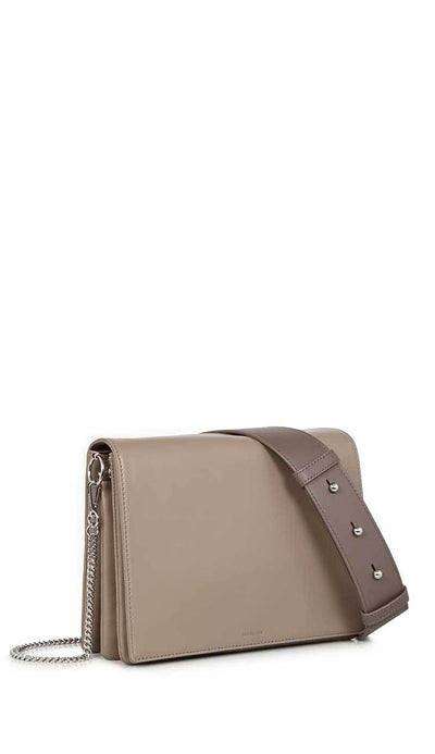 zep leather box bag in almond by ALLSAINTS side view