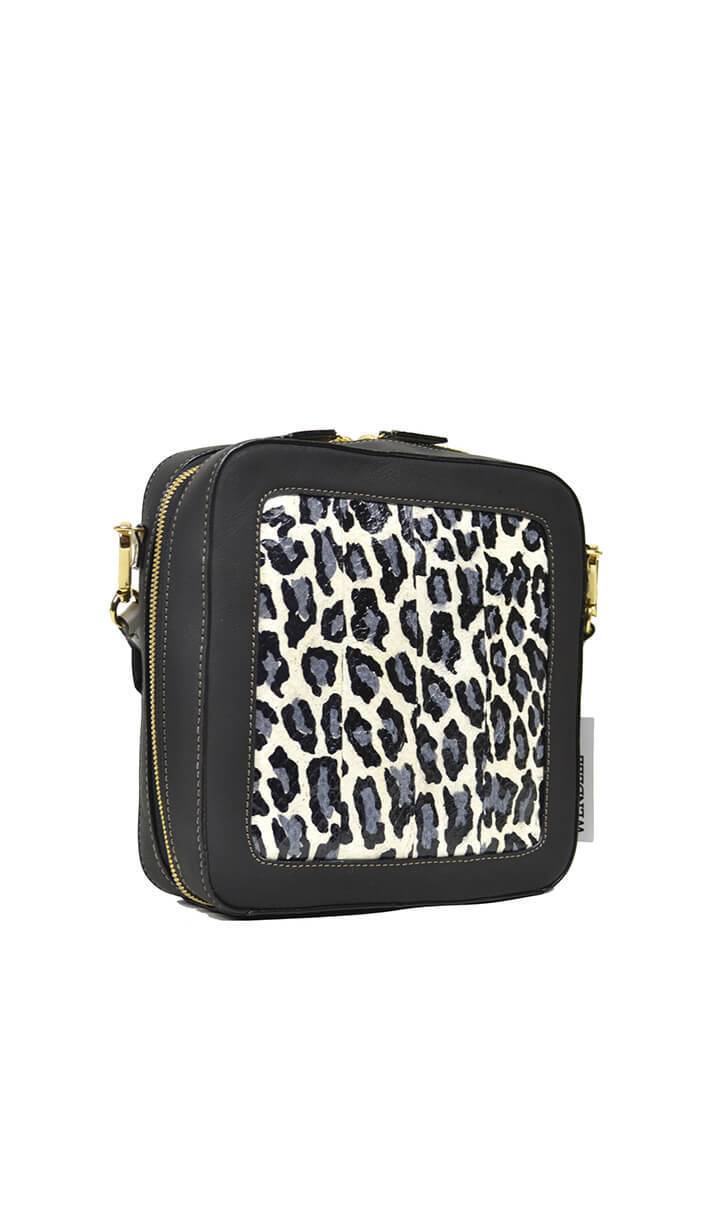 Square Snakeskin Bag Leopard Print