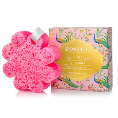 Apple Blossom Spongelle - the all in one body wash infused sponge. 20 + uses.