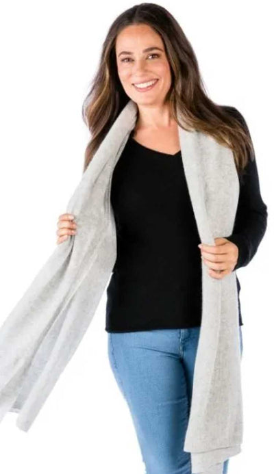 100% cashmere breezy travel wrap by Alashan in Ash - Paula & Chlo