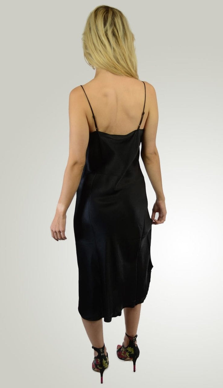 Kendall + Kylie Silk Slip Dress - Black | Paula & Chlo
