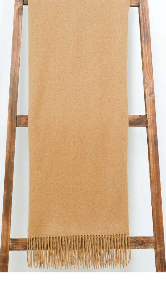Camel Classic Merino and Cashmere Throw - Paula & Chlo