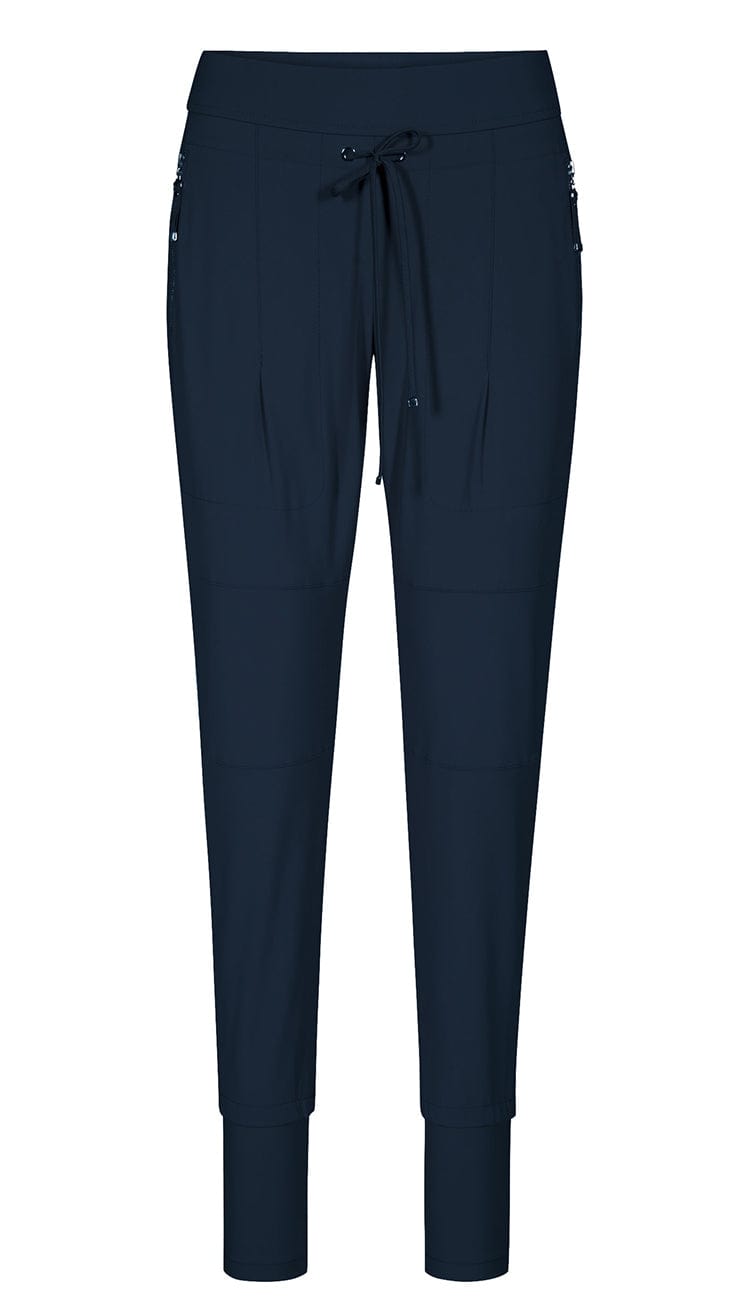 Raffaello Rossi Candy Pant in marina, women’s slim jogger pant with drawstring waist and zip pockets