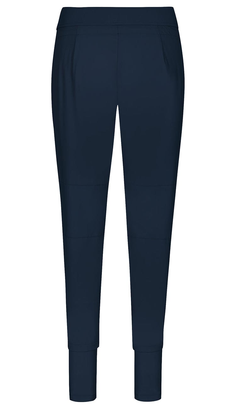 Raffaello Rossi Candy Pant in marine women’s slim jogger pant with drawstring waist and zip pockets back view 