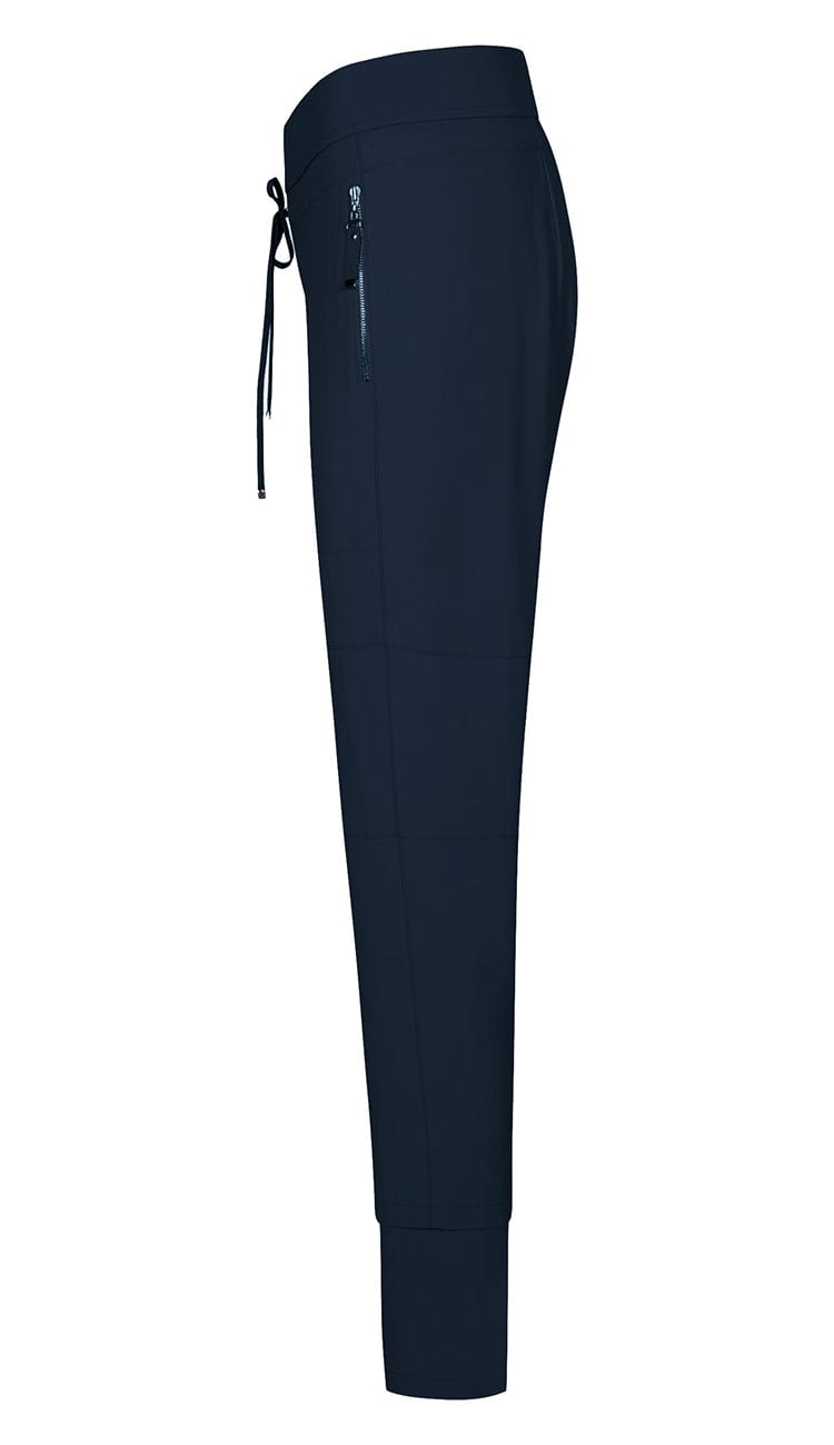 Raffaello Rossi Candy Pant in black, women’s slim jogger pant with drawstring waist and zip pockets side view