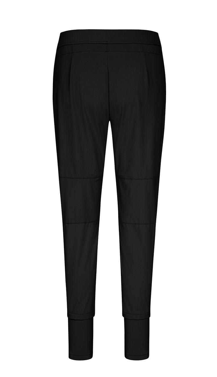 Raffaello Rossi Candy Pant in black, women’s slim jogger pant with drawstring waist and zip pockets - back view