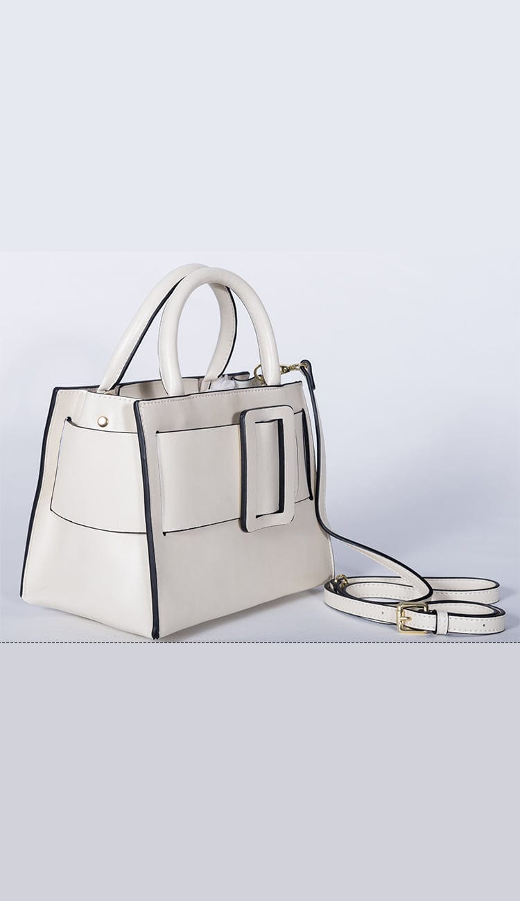 carl handbag in white side view by inzi