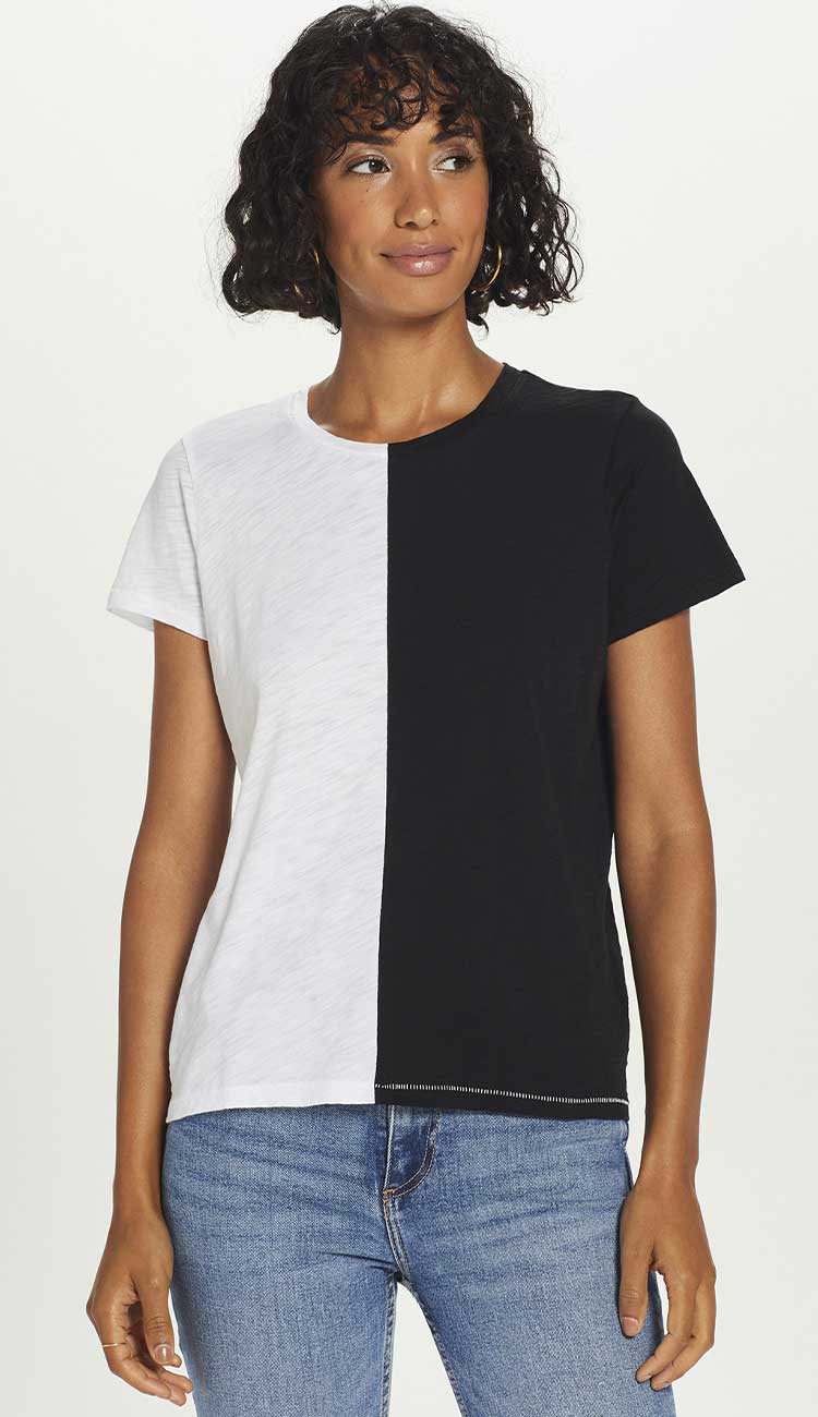 Goldie Color Pop tee in black and white - Paula & Chlo