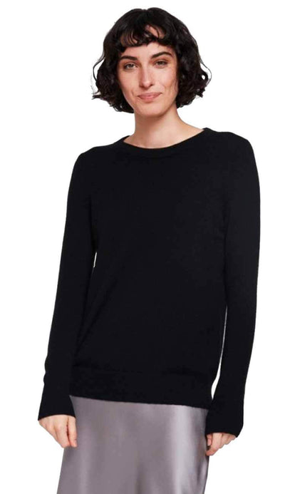 black crewneck cashmere sweater by white and warren