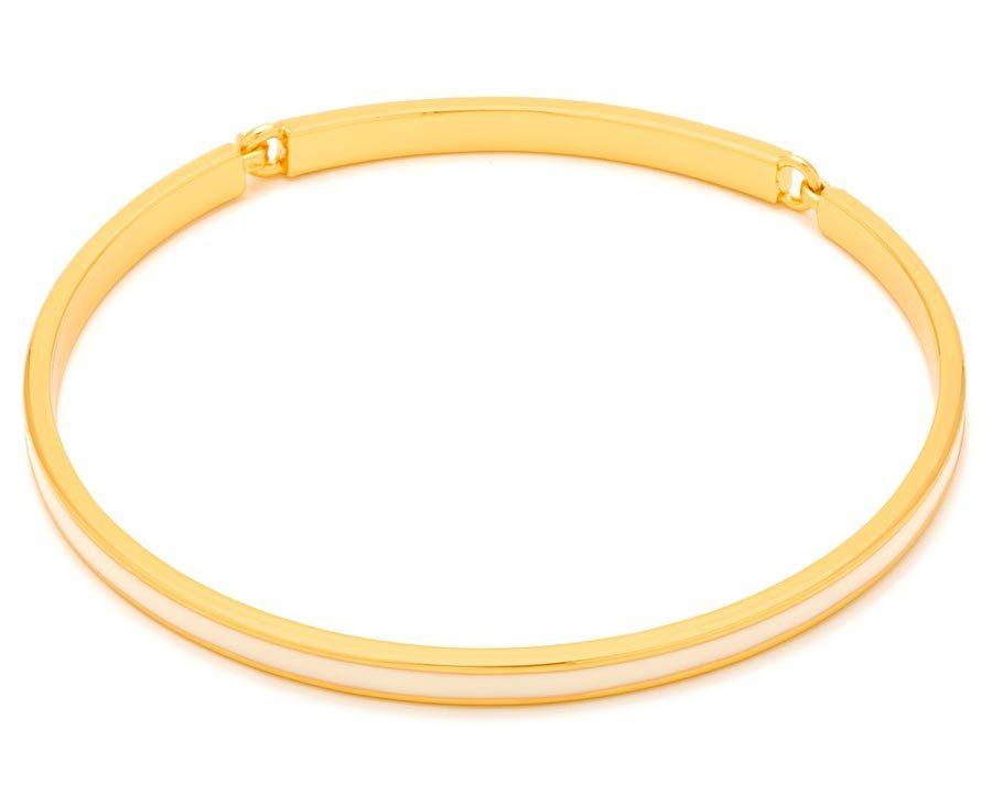 Gwen Hinge Bangle Bracelet - White