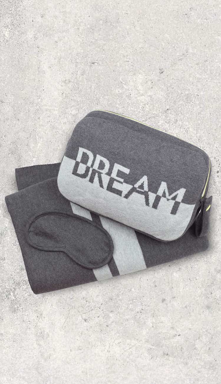 Dream Travel Blanket and face mask, Blanket is reversible. Perfect for travel.