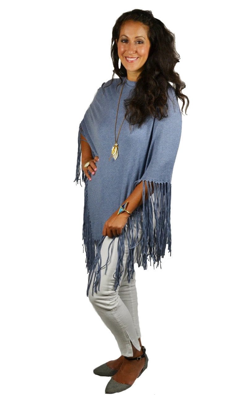 Hankie Poncho Fringe 100% Cotton