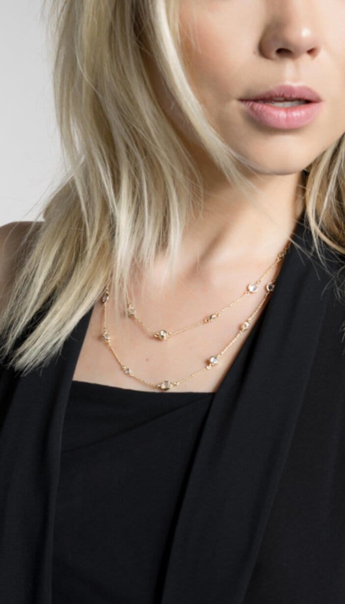 Augie Long Necklace - Antique Brass