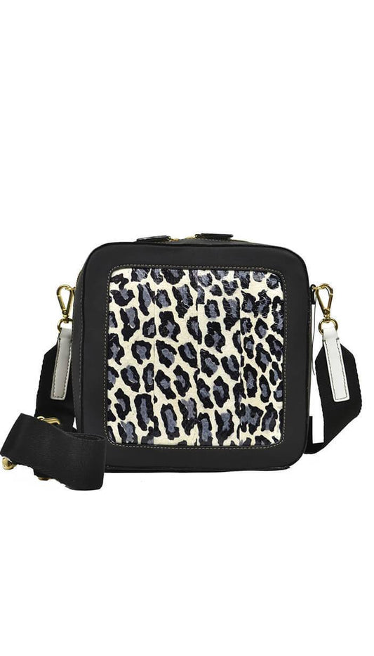 Square Snakeskin Bag Leopard Print