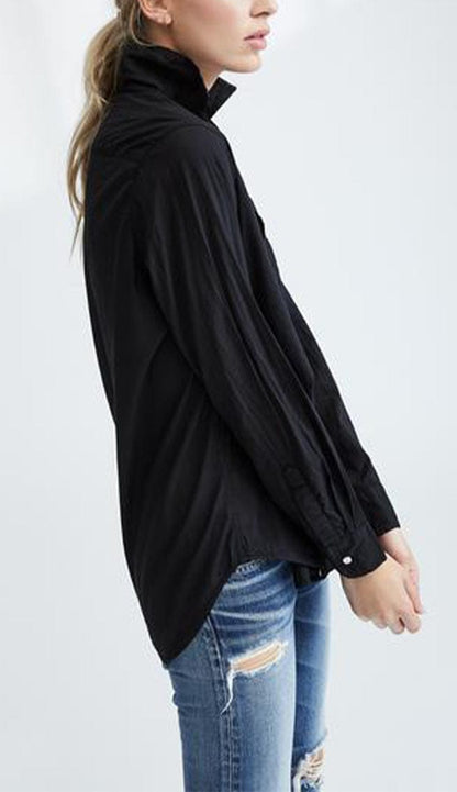 Frank & Eileen Eileen Black light Poplin Button Down Shirt side view
