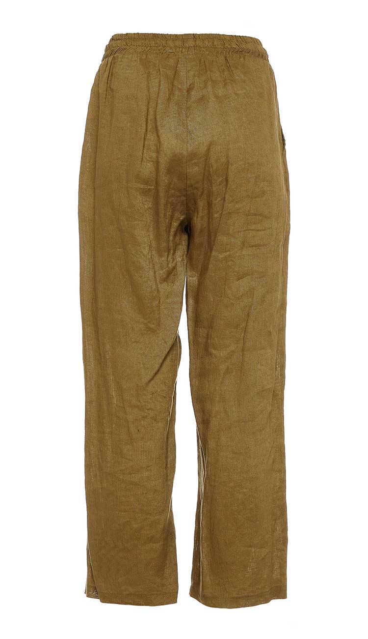 Elia Drawstring linen pants by the Devotion Twins at back view at Paula & Chlo