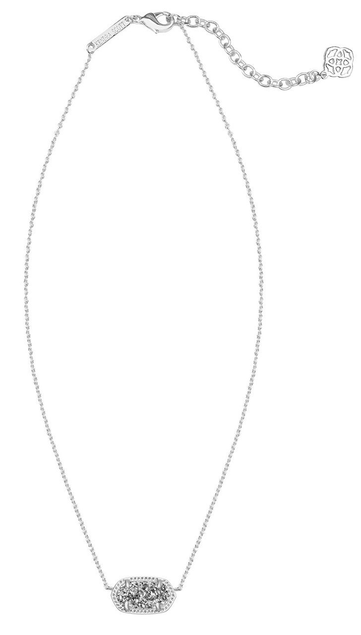 Platinum Drusy Rhodium Elisa Necklace by Kendra Scott