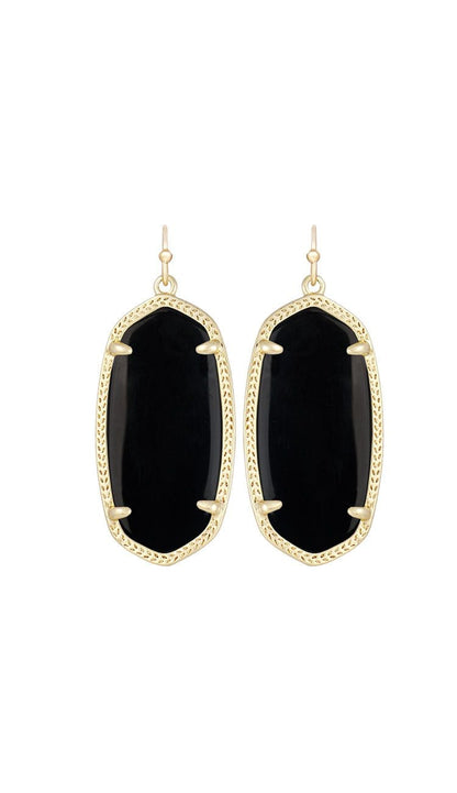 kendra scott elle black earrings with gold 