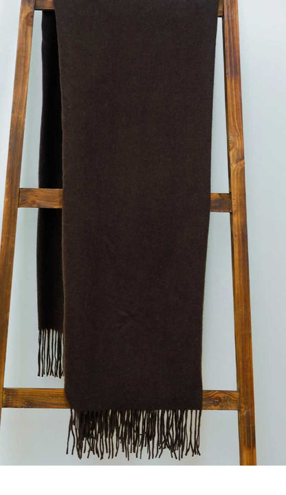 Espresso Classic Merino and Cashmere Throw - Paula & Chlo