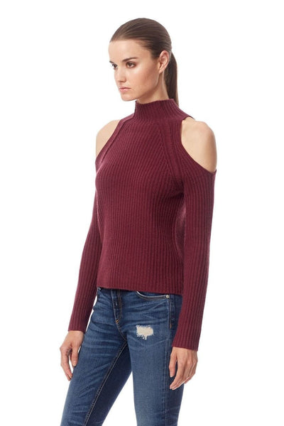 Gianna Cold Shoulder Sweater - Syrah