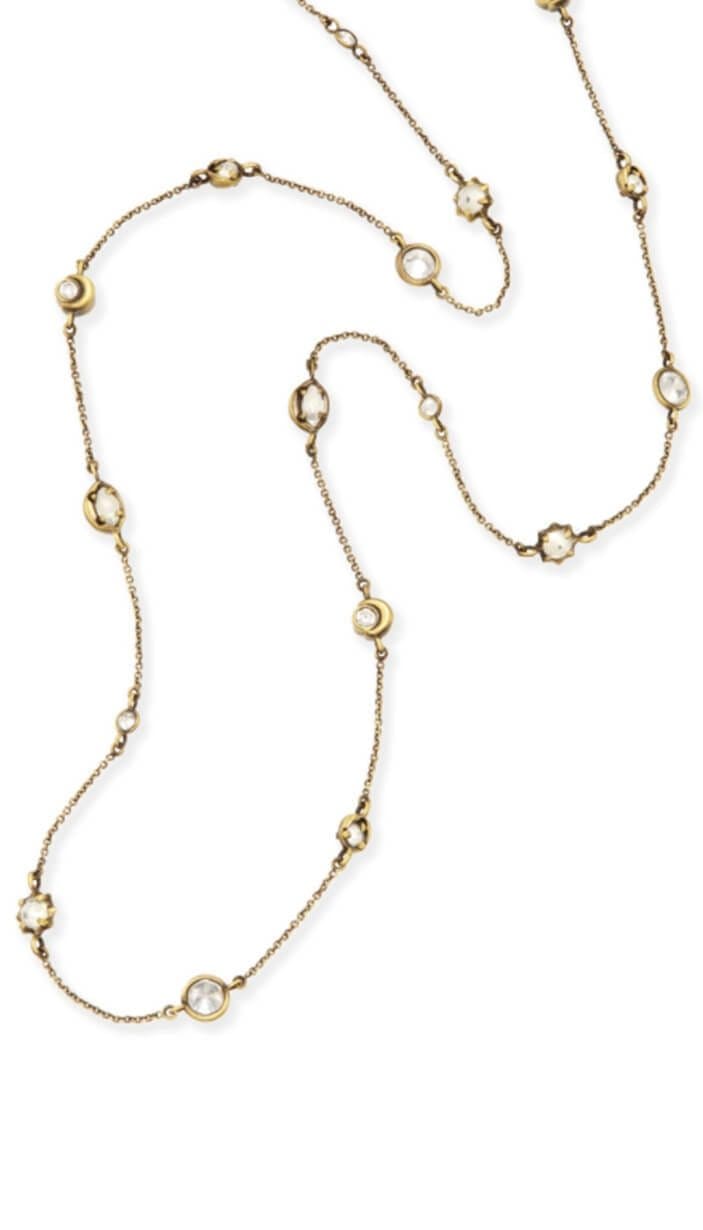 Augie Long Necklace - Antique Brass